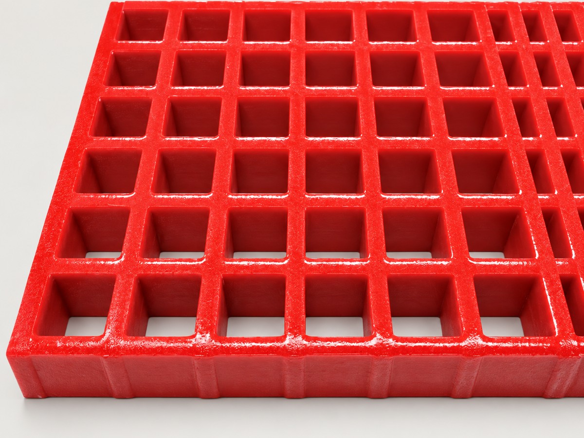 Concave FRP grating surface